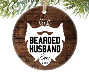Best Bearded Husband Ornament, Personalized | 691