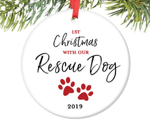 Rescue Dog Christmas Ornament, Personalized | 701