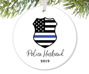 Police Husband Christmas Ornament, Personalized | 704