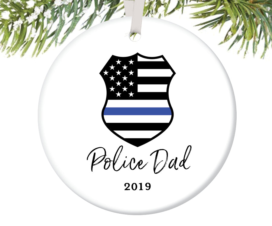 Police Dad Christmas Ornament, Personalized | 706