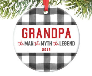 Grandpa Man Myth Legend Ornament, Personalized | 708