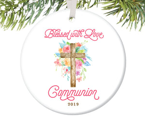 Blessed with Love Communion Ornament, Personalized | 730
