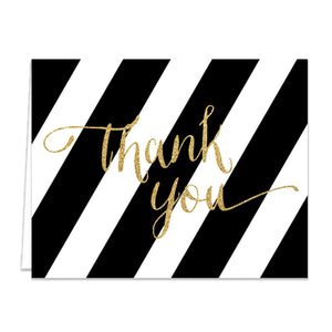"Wendy" Black + Gold Thank You Card