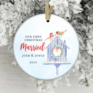 First Christmas Married Ornament, Personalized | 450