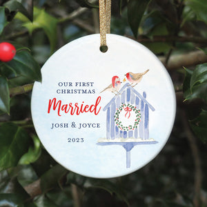 First Christmas Married Ornament, Personalized | 450