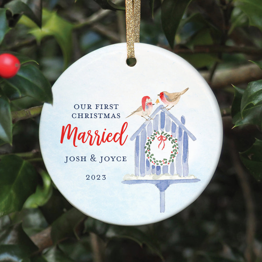 First Christmas Married Ornament, Personalized | 450