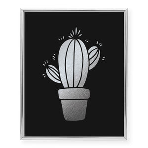 Potted Cactus Foil Art Print