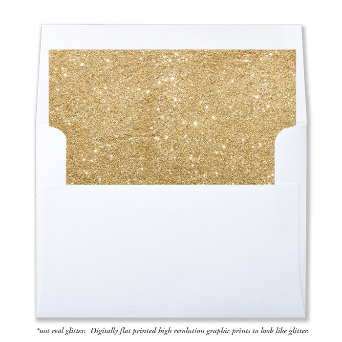 "Carly" Gold Glitter Envelope Liners
