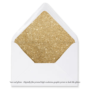 "Carly" Gold Glitter Envelope Liners