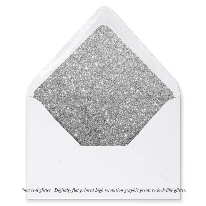 "Carly" Silver Glitter Envelope Liners