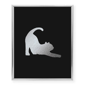 Cat Yoga Foil Art Print