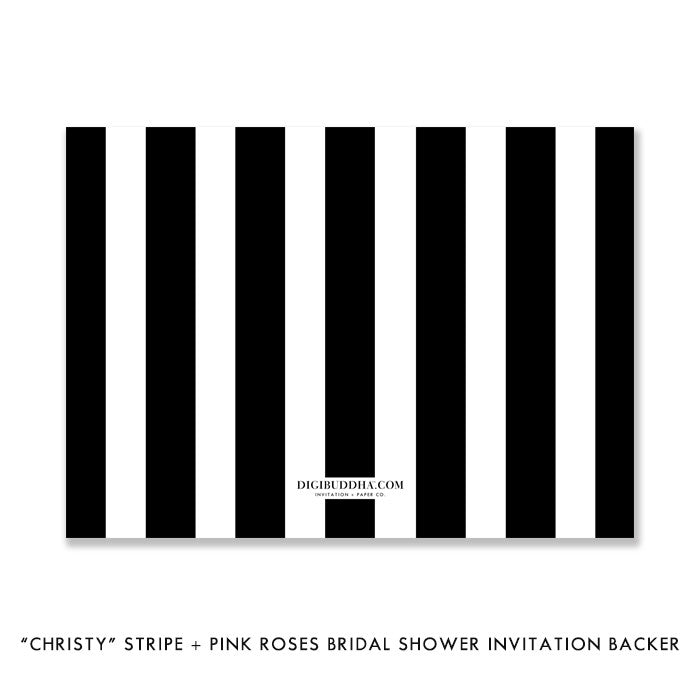 Striped Bridal Shower Pink and Black Invites | Christy