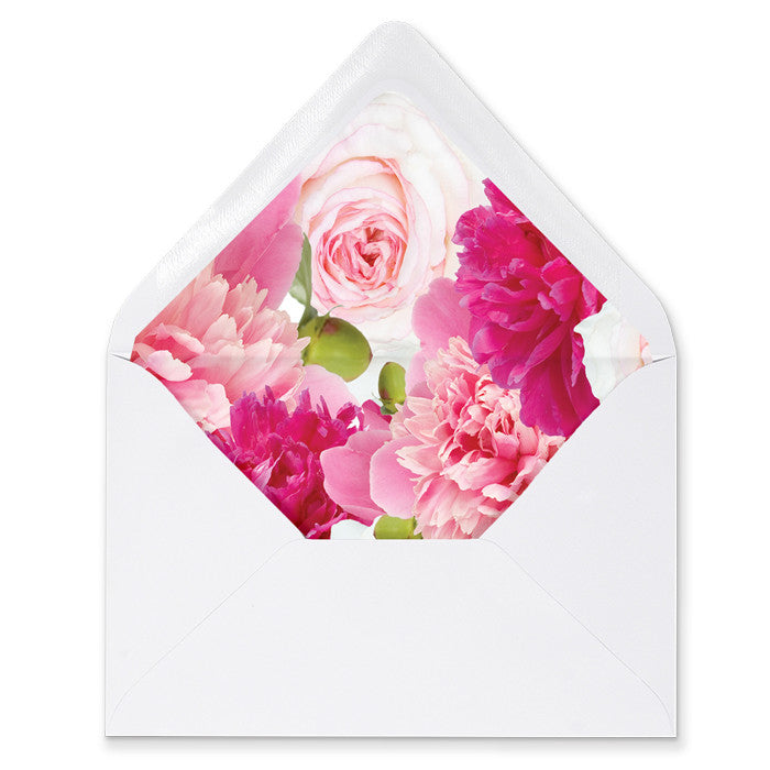 "Christy" Pink Roses Floral Envelope Liners