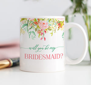 Floral Bridesmaid Proposal Mug