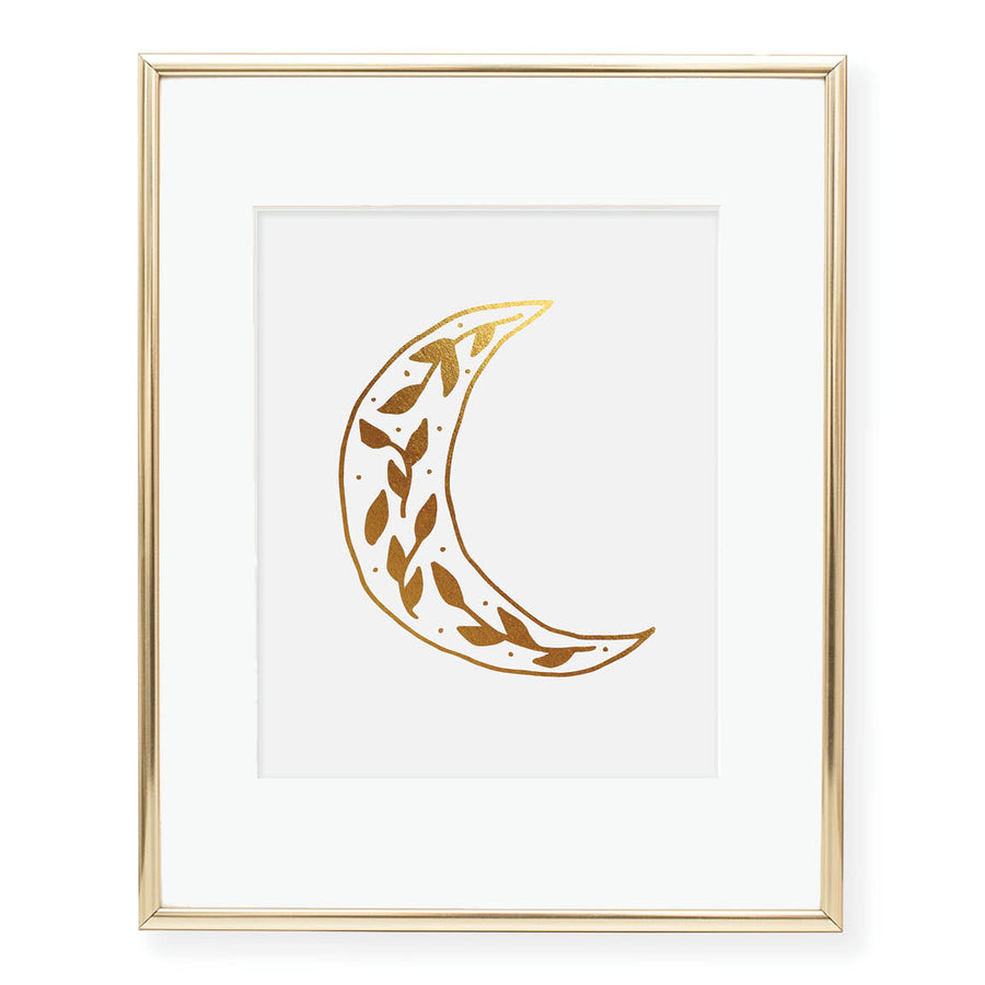 Lunar Crescent Moon Foil Print