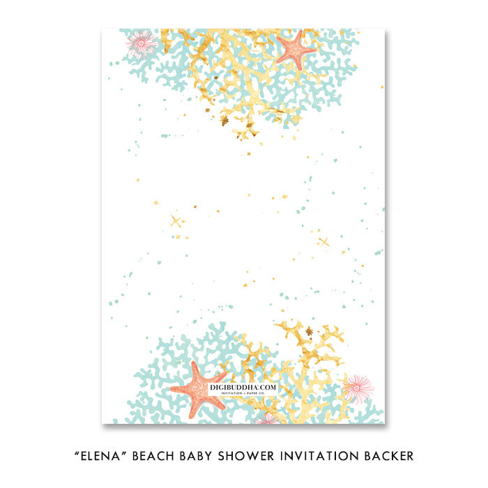 "Elena" Beach Baby Shower Invitation
