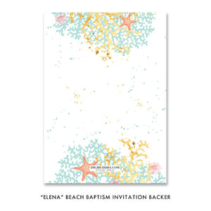 "Elena" Beach Baptism Invitation