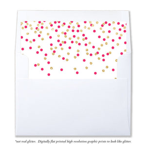 "Erika" Pink + Gold Confetti Envelope Liners