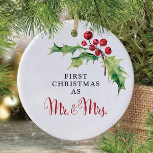 First Christmas as Mr and Mrs Ornament, Personalized | 59