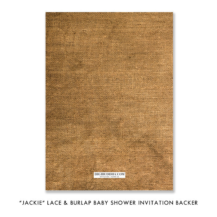 "Jackie" Lace + Burlap Baby Shower Invitation