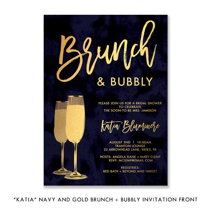 Brunch + Bubbly Invitations Bridal Shower Invitations – Digibuddha