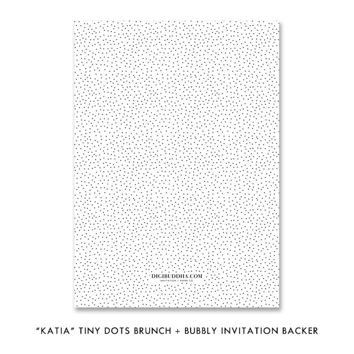 Elegant Chic Dots + Aqua Brunch & Bubbly Bridal Shower Invitation with fun tiny dots and gold champagne glasses