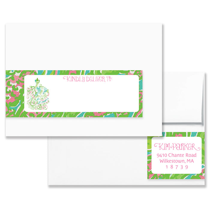 "Kim" Preppy Paisley Envelope Wrap Address Labels