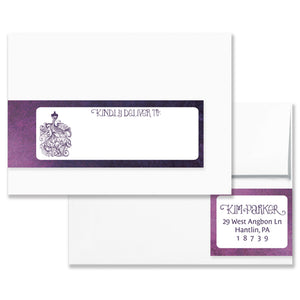 Purple Watercolor Ombre Envelope Address Label
