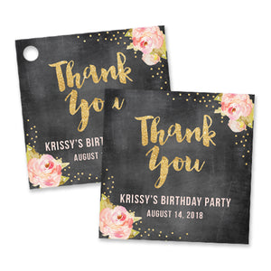 "Krissy" Chalkboard Birthday Party Favor Tags