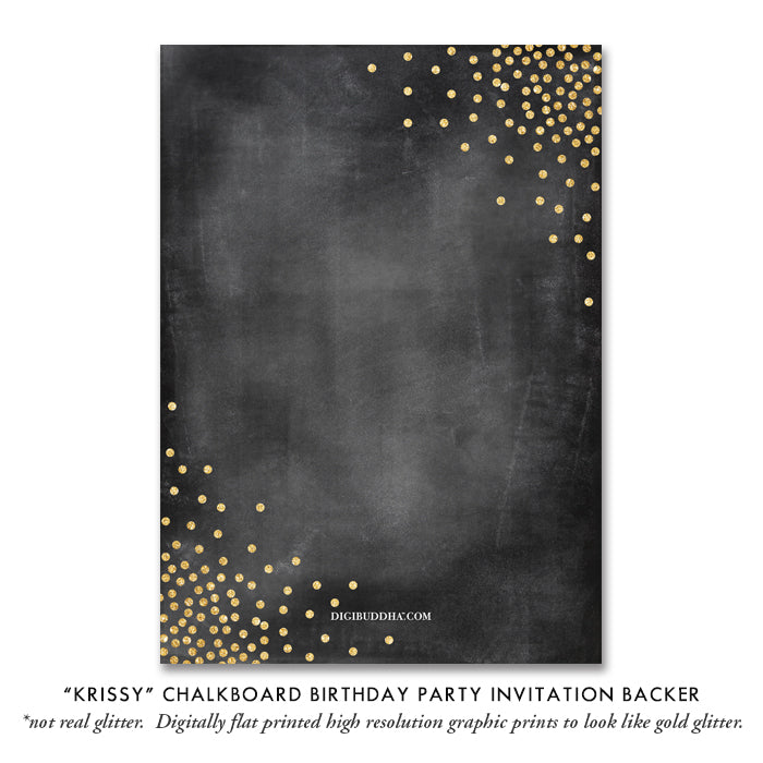 "Krissy" Chalkboard Birthday Party Invitation