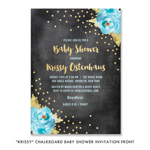 "Krissy" Chalkboard Baby Shower Invitation