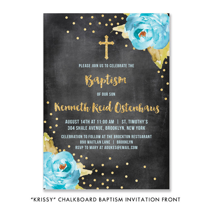 "Krissy" Chalkboard Baptism Invitation