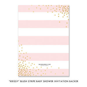 "Krissy" Blush Stripe Baby Shower Invitation