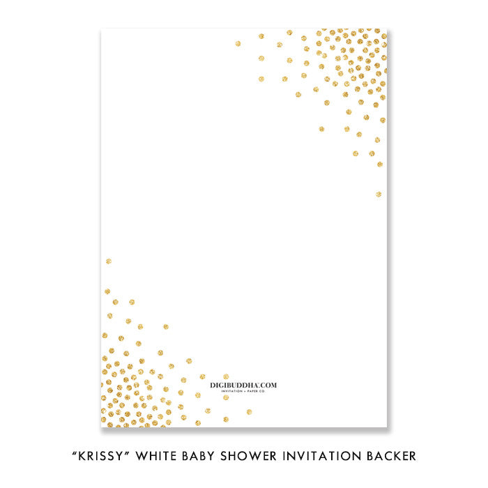 "Krissy" White Baby Shower Invitation