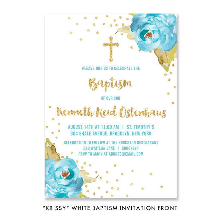 "Krissy" White Baptism Invitation