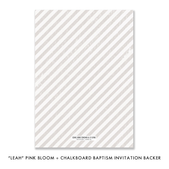 “Leah” Pink Bloom + Chalkboard Baptism Invitation