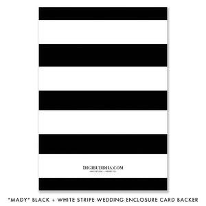 "Mady" Black + White Stripe Enclosure Card