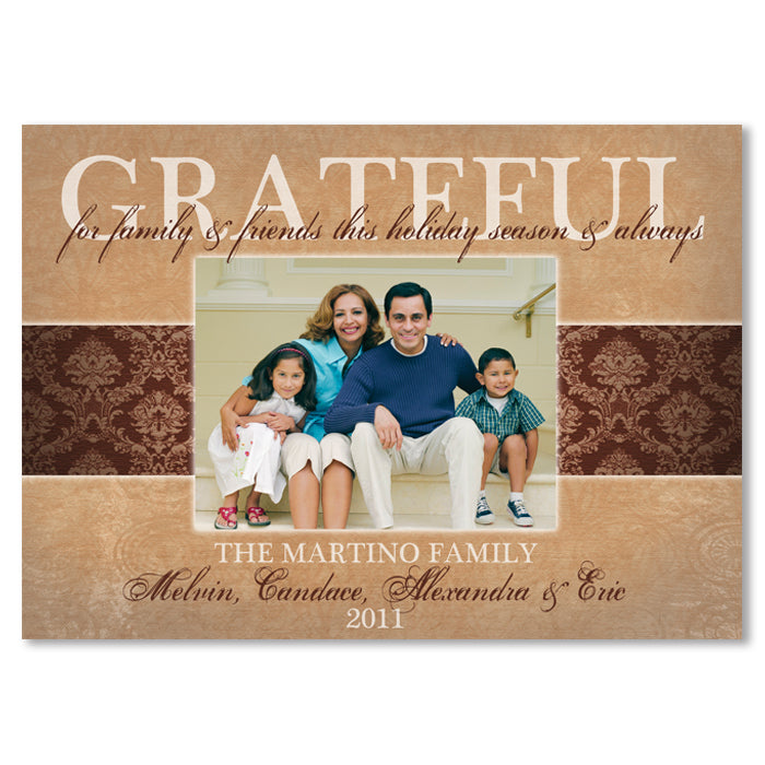 Grateful Family Holiday Photo Card