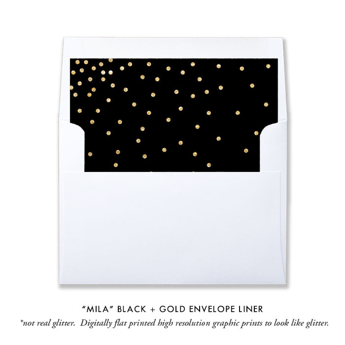 Black and Gold Newlywed Photo Card | Mila