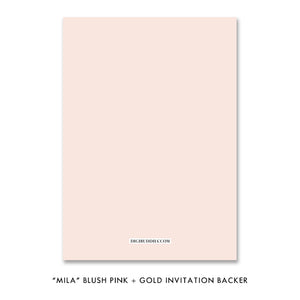 Blush Pink and Gold Bridal Shower Invitations | Mila