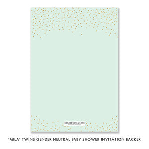 "Mila" Twins Gender Neutral Baby Shower Invitation