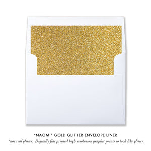 "Naomi" Pink + Gold Glitter Bachelorette Invitation