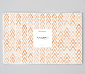 Orange Watercolor Chevron Print Paper Placemats by Digibuddha
