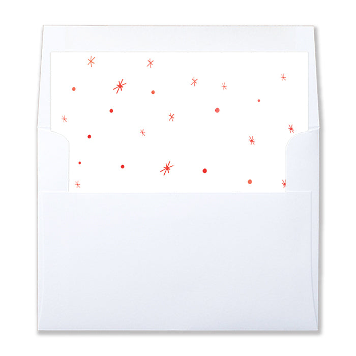 Red Snowflake Envelope Liners | Rosalie