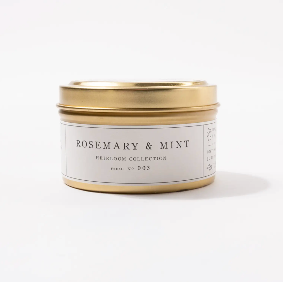 Rosemary & Mint Gold Tin Candle