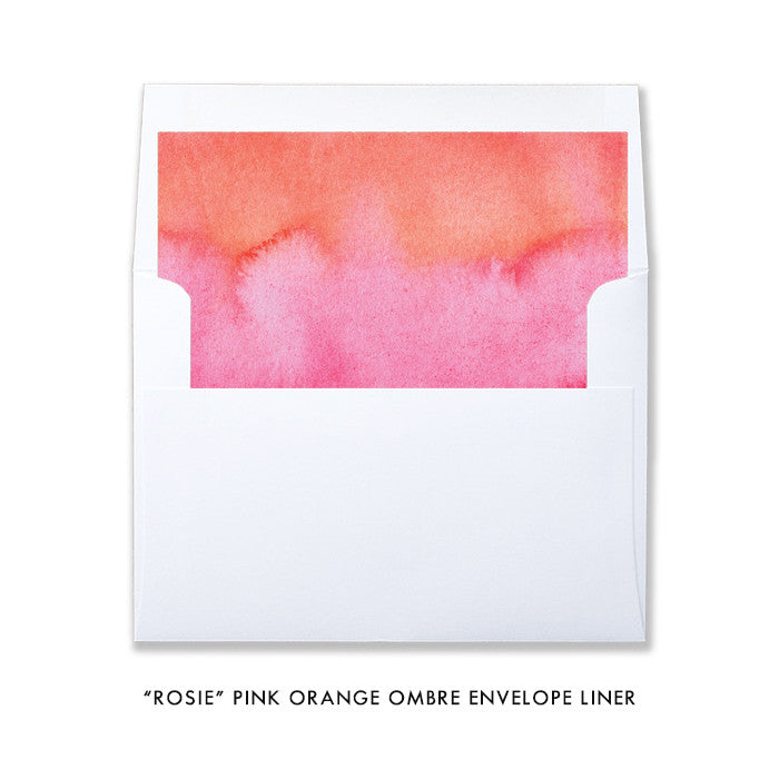 "Rosie" Pink Orange Ombre Baby Shower Invitation