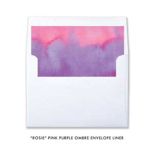 "Rosie" Pink Purple Ombre Bridal Shower Invitation
