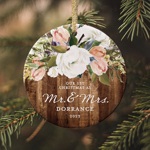 1st Christmas as Mr and Mrs Ornament, Personalized | 508