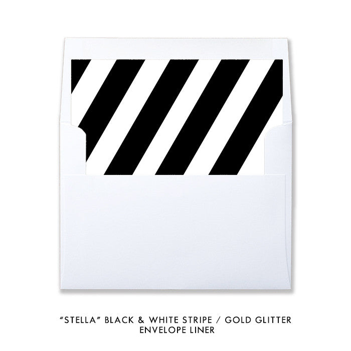 "Stella" Black + Gold Glitter Baby Shower Invitation