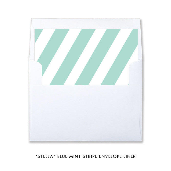 Blue mint + gold glitter "Stella" striped envelope liner | digibuddha.com